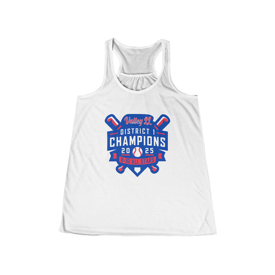 Valley Little League Baseball Women's Flowy Racerback Tank - District Champions
