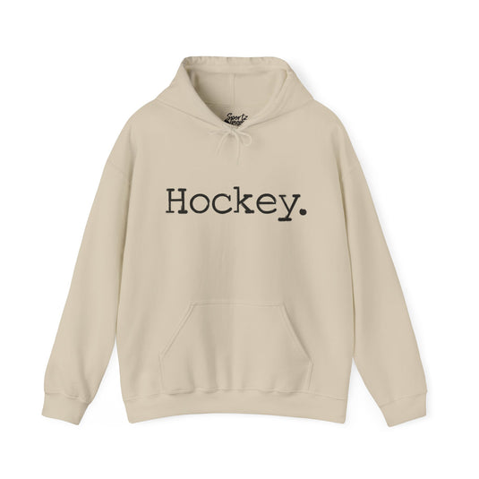 Typewriter Design Hockey Adult Unisex Hooded Sweatshirt
