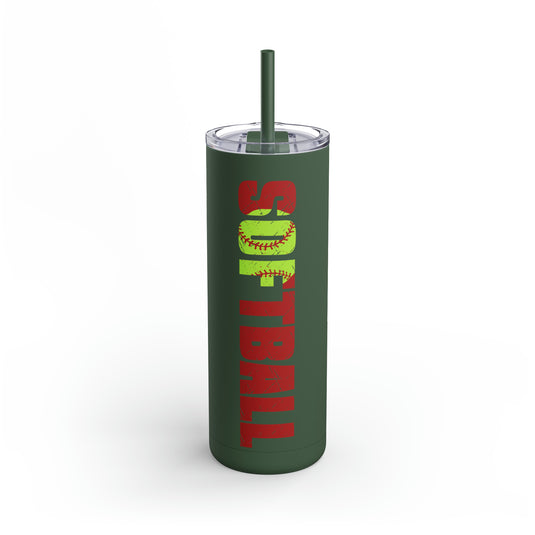 Softball 20oz Skinny Matte Tumbler