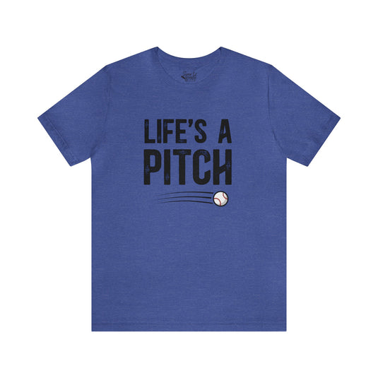Life's a Pitch Baseball Adult Unisex Mid-Level T-Shirt