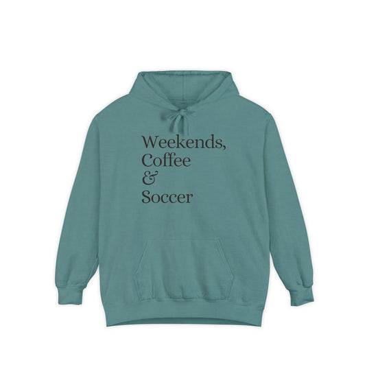 Weekends Coffee & Soccer Adult Unisex Premium Hooded Sweatshirt
