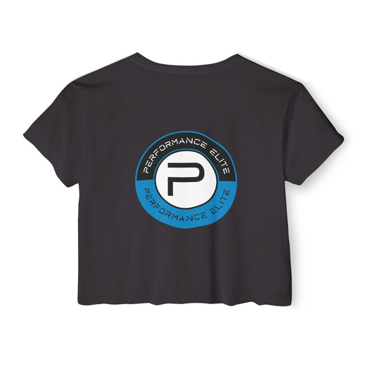 Performance Elite Women's Mid-Level Cropped T-shirt w/Front & Back Logo