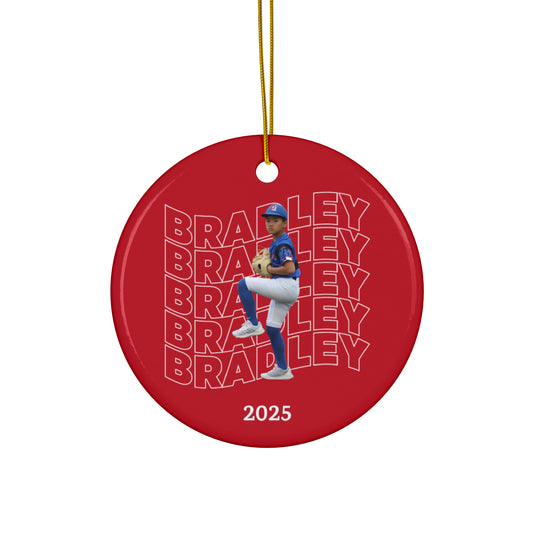 Wavy Text Design Ceramic Ornament