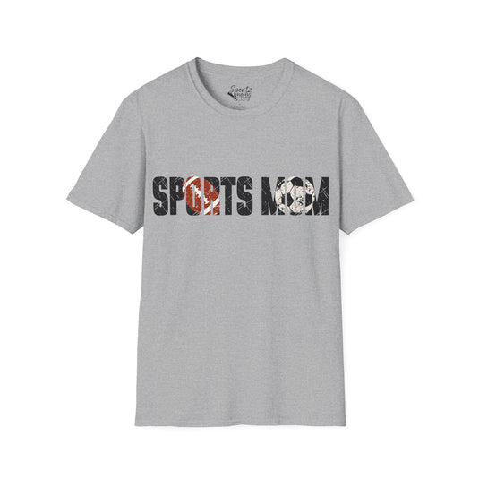 Sports Mom w/Football & Soccer Ball Adult Unisex T-Shirt