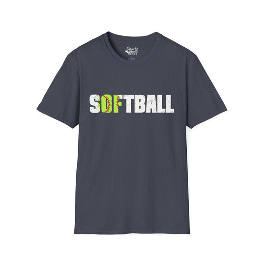 Softball w/White Text Adult Unisex T-Shirt
