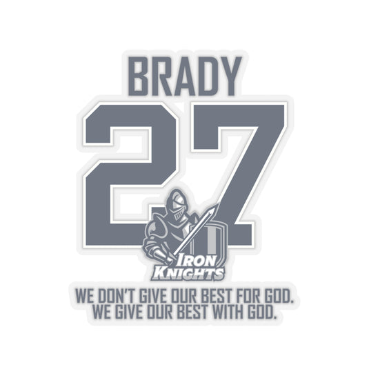 Iron Knights Kiss-Cut Sticker w/Knight Design and Name & Number