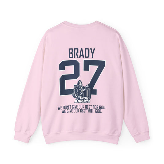 Iron Knights Adult Unisex Crewneck Sweatshirt w/Name, Number & Bible Verse - All White or Blue Design