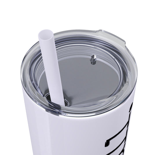 Typewriter Design Baseball 20oz Skinny Tumbler with Straw in Matte or Glossy