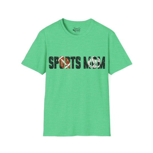 Sports Mom w/Football & Soccer Ball Adult Unisex T-Shirt