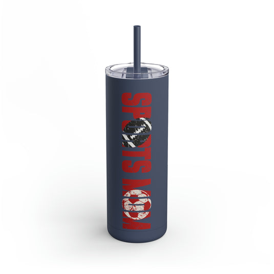 Sports Mom w/Football & Soccer Ball 20oz Skinny Matte Tumbler