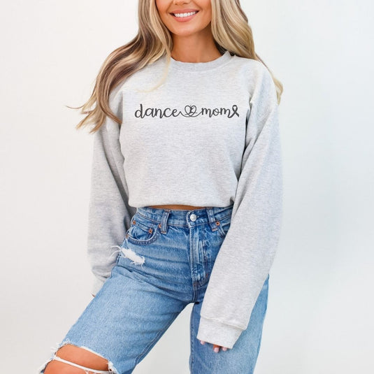 Cancer Collection Pick Your Sport Mom Ribbon & Heart Adult Unisex Crewneck Sweatshirt