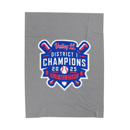 Valley Little League Velveteen Plush Blanket - District Champions
