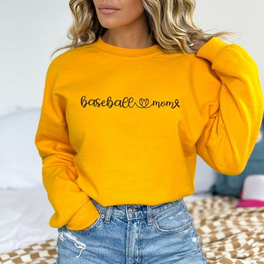 Cancer Collection Pick Your Sport Mom Ribbon & Heart Adult Unisex Crewneck Sweatshirt