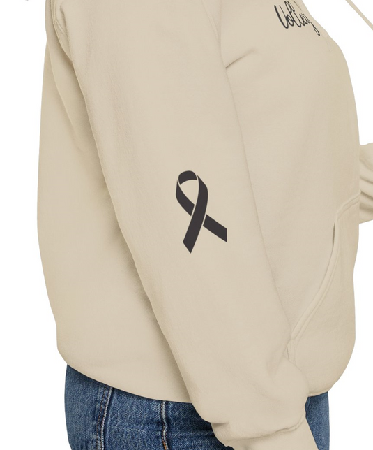 Cancer Collection Pick Your Sport Mom Ribbon & Heart Adult Unisex Hooded Sweatshirt w/Ribbon on Sleeve