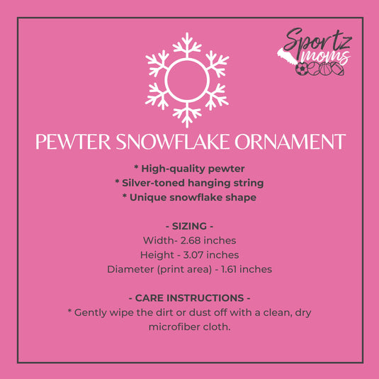 Custom Picture Pewter Snowflake Ornament