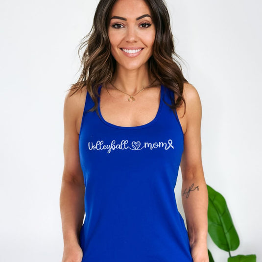 Cancer Collection Pick Your Sport Mom Ribbon & Heart Adult Women's Racerback Tank