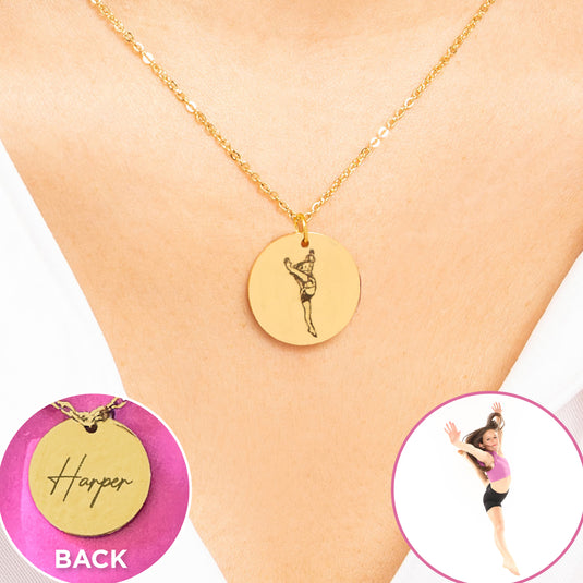 Custom Picture Engraved Coin Necklace