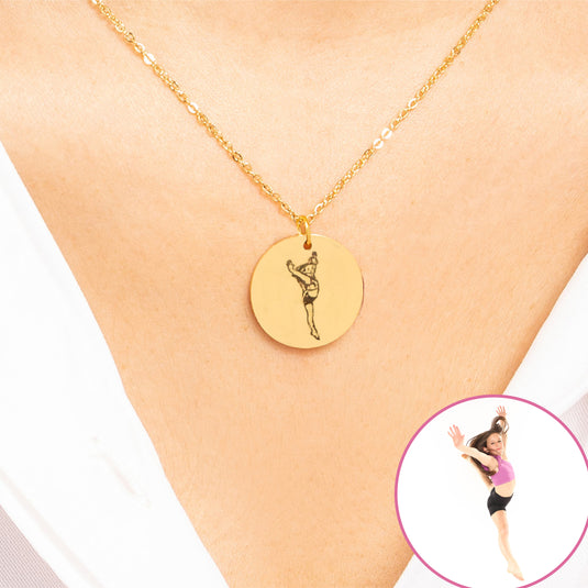 Custom Picture Engraved Coin Necklace