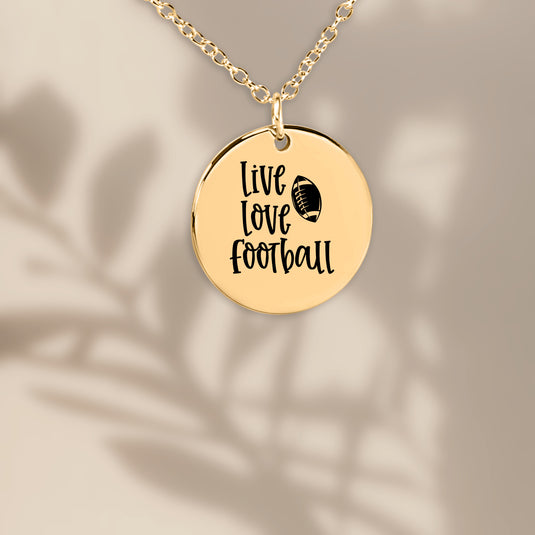 Live Love Football Coin Necklace