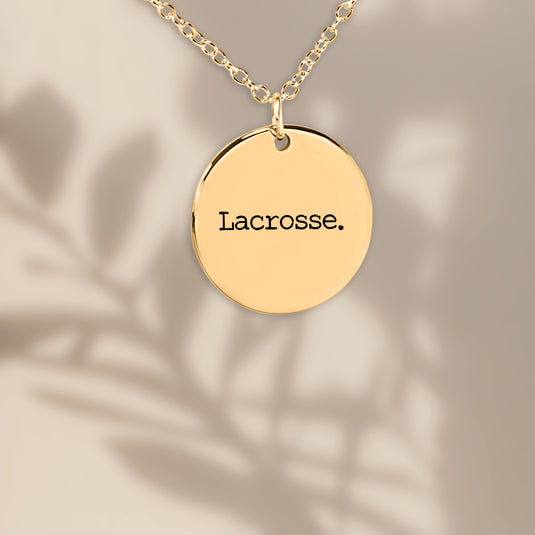 Lacrosse Typewriter Design Coin Necklace