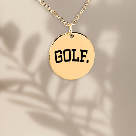 Golf Tall Design Coin Necklace