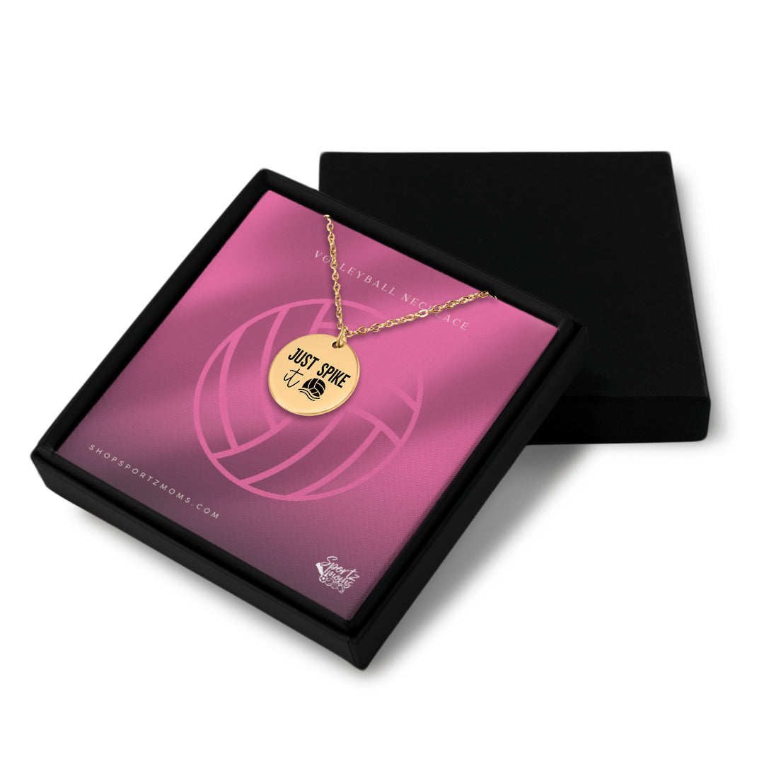 Just Spike It Volleyball Coin Necklace