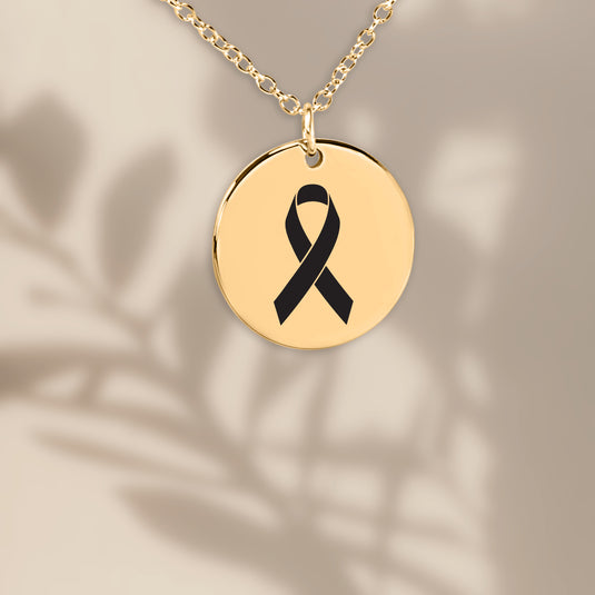 Cancer Ribbon Coin Necklace