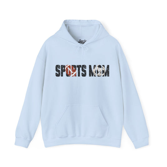 Sports Mom w/Football & Soccer Ball Adult Unisex Basic Hooded Sweatshirt