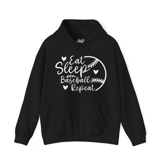 Eat Sleep Baseball Repeat Adult Unisex Basic Hooded Sweatshirt