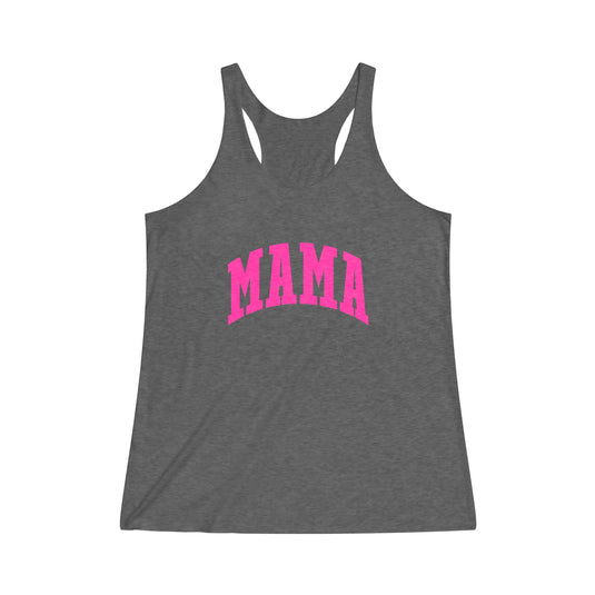 Mama Women's Racerback Tank w/Pink Text