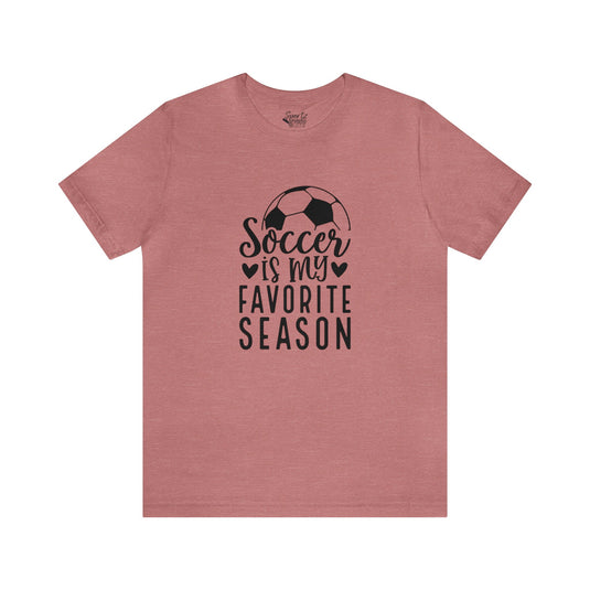 Soccer is My Favorite Season Adult Unisex Mid-Level T-Shirt