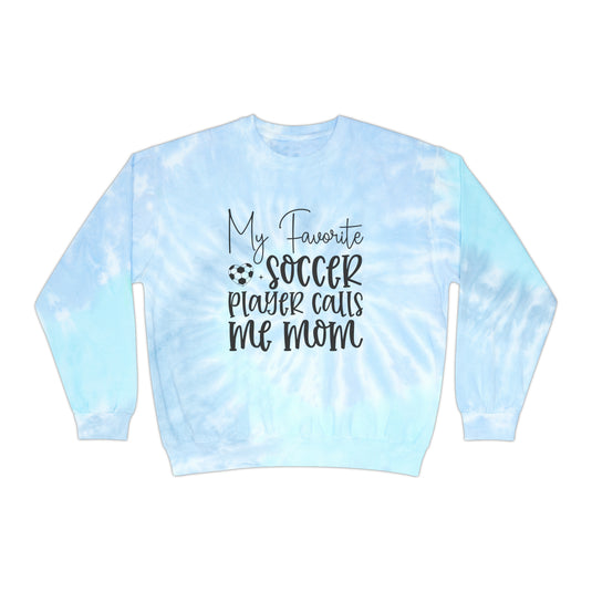 My Favorite Soccer Player Adult Unisex Tie-Dye Crewneck Sweatshirt