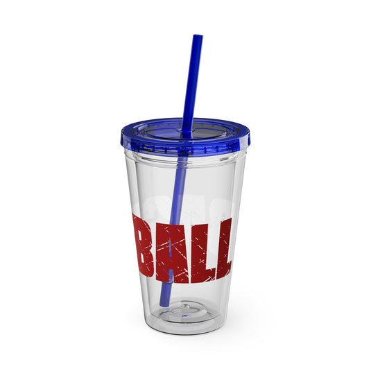 Baseball 16 oz Sunsplash Tumbler with Straw