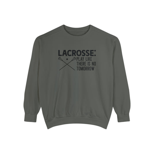 Lacrosse Play Like There is No Tomorrow Adult Unisex Premium Crewneck Sweatshirt