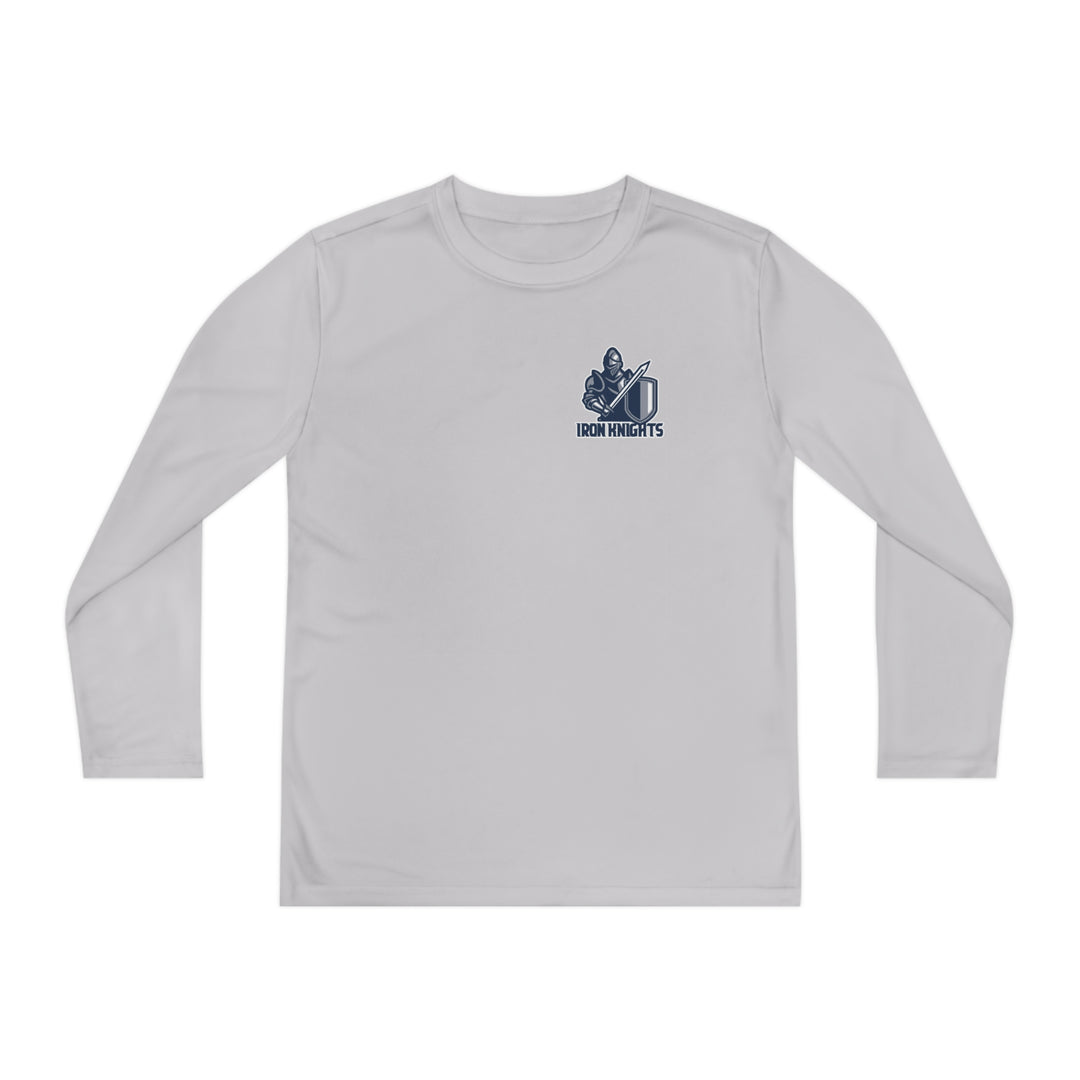 Iron Knights Youth Long Sleeve Competitor Moisture Wicking Tee W/Knight Design, Name & Number