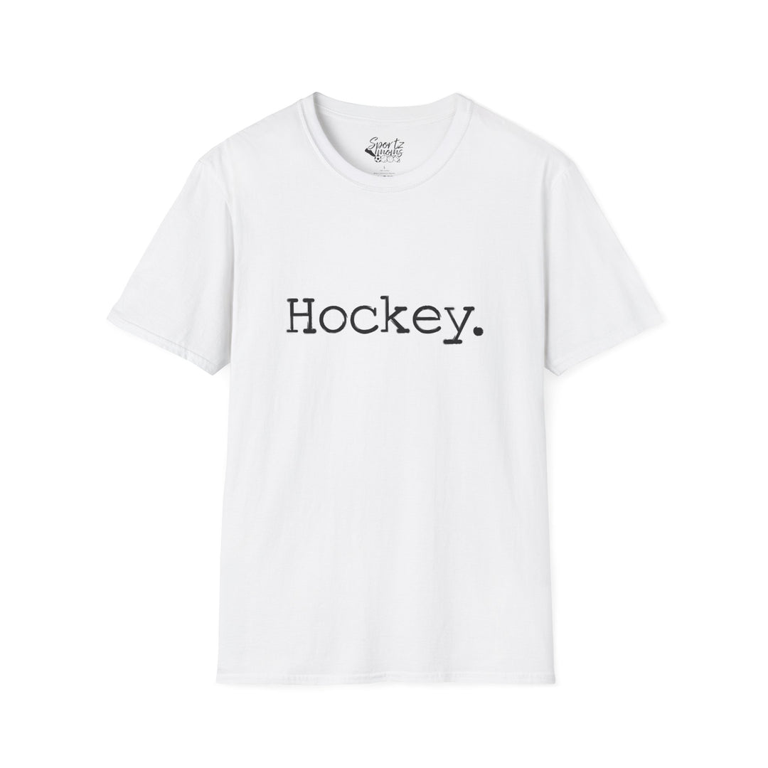 Typewriter Design Hockey Adult Unisex T-Shirt