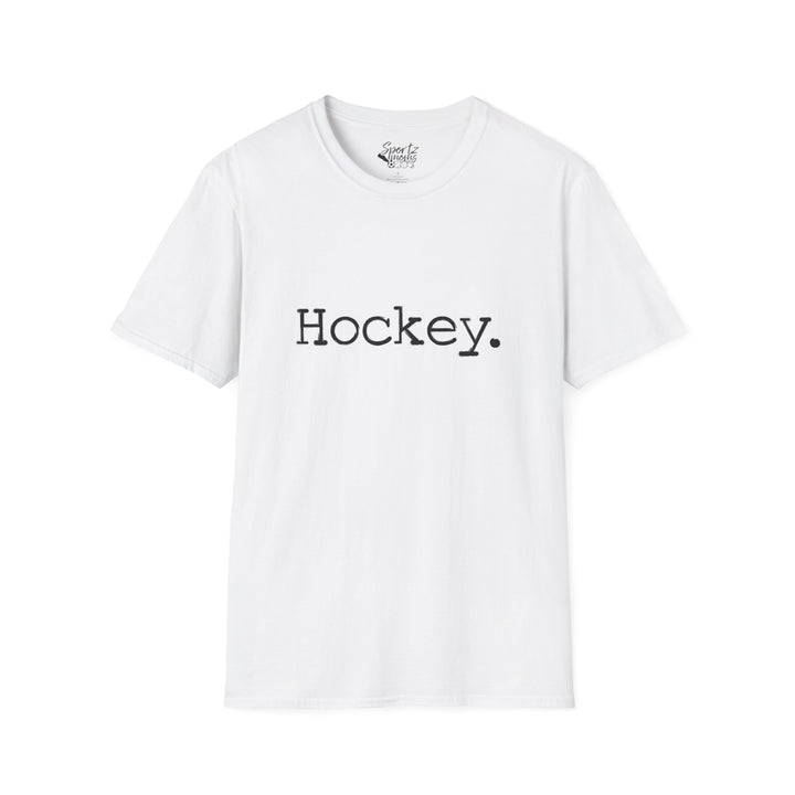Typewriter Design Hockey Adult Unisex T-Shirt