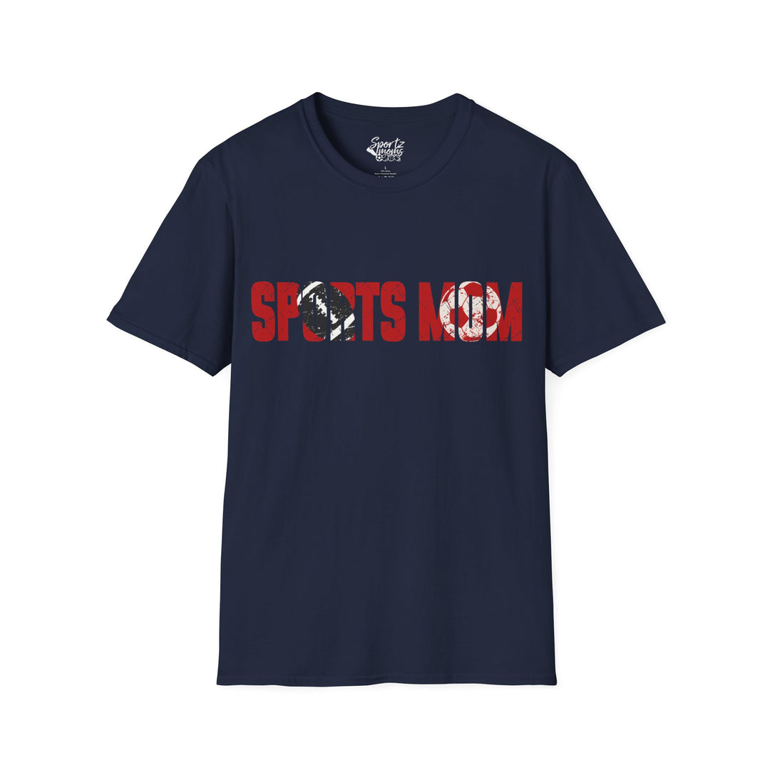 Sports Mom w/Football & Soccer Ball Adult Unisex T-Shirt