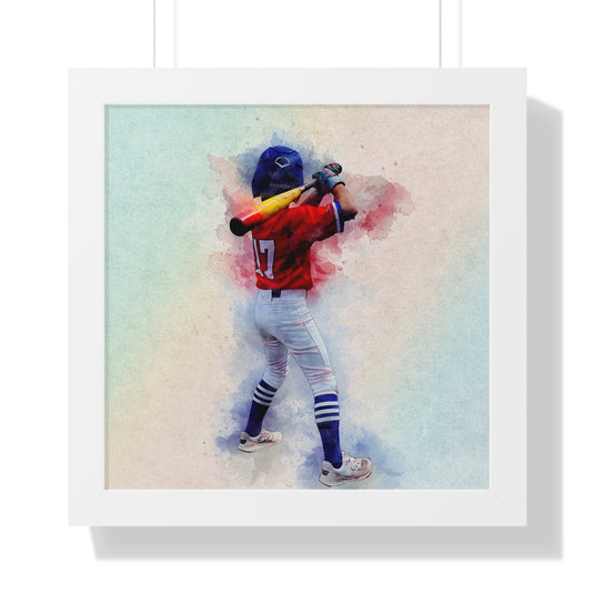 Custom Athlete Framed Art - Watercolor Effect