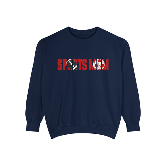 Sports Mom w/Football & Soccer Ball Adult Unisex Premium Crewneck Sweatshirt