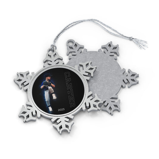Baseball Picture Black Tone Effect Snowflake Ornament