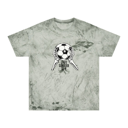 Live Soccer Die Adult Unisex Colorblast T-Shirt