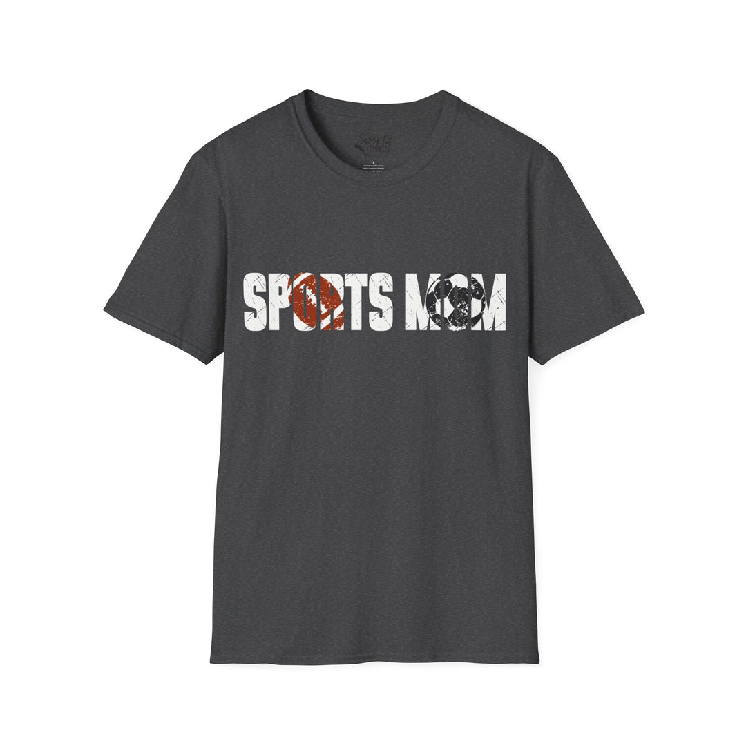 Sports Mom w/Football & Soccer Ball Adult Unisex T-Shirt