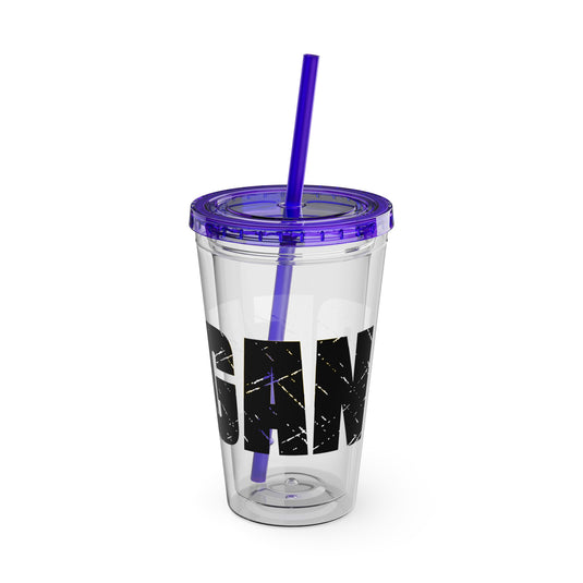 Pickleball 16 oz Sunsplash Tumbler with Straw w/Custom Name