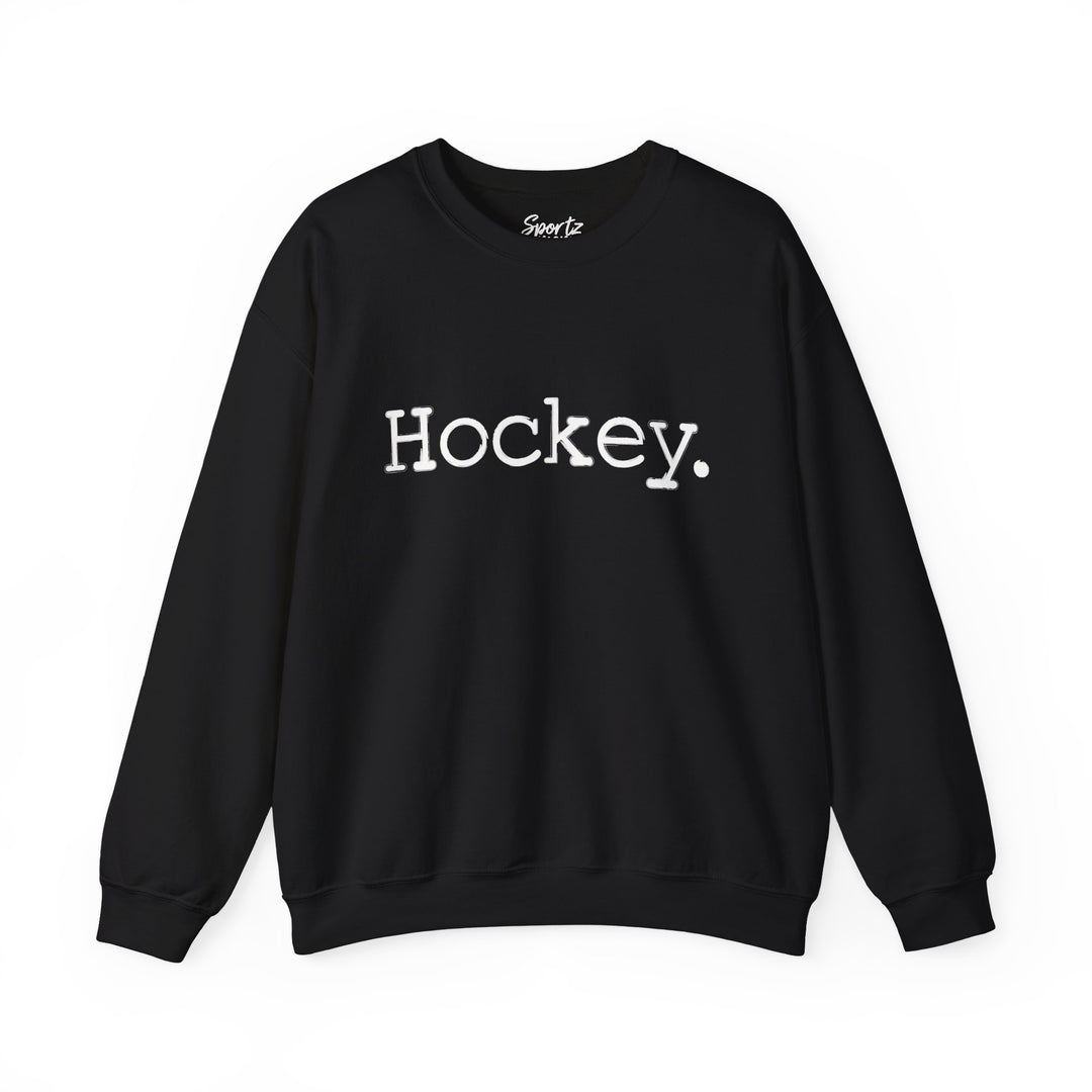 Typewriter Design Hockey Adult Unisex Crewneck Sweatshirt