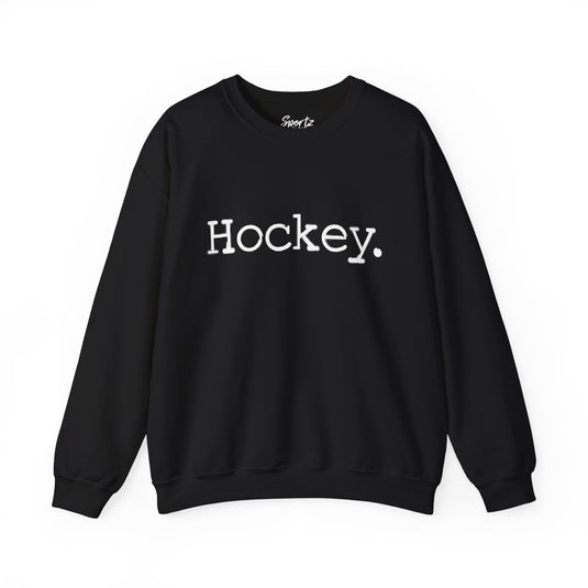 Typewriter Design Hockey Adult Unisex Basic Crewneck Sweatshirt