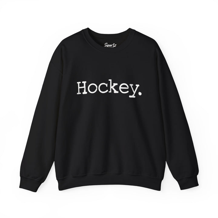 Typewriter Design Hockey Adult Unisex Crewneck Sweatshirt