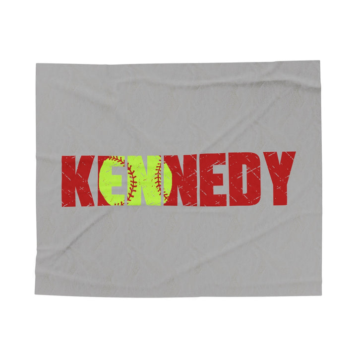 Softball Plush Blanket w/Custom Name