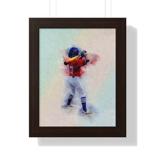 Custom Athlete Framed Art - Watercolor Effect