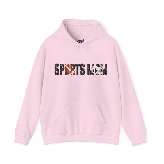 Sports Mom w/Football & Soccer Ball Adult Unisex Basic Hooded Sweatshirt